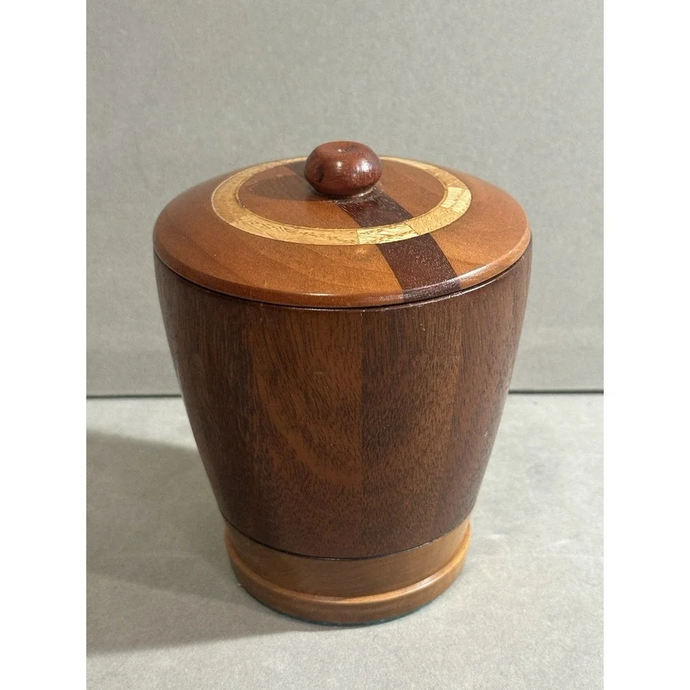 Vintage‎ Handcrafted Wooden Container With Lid